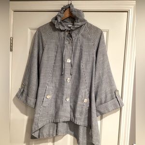 Sigrid Olsen Gray Striped Utility Jacket